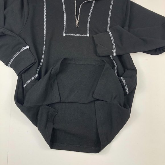 NEW CW Classics Cozy Black Cotton Blend French Terry 2 Piece Set Athleisure - Picture 6 of 16